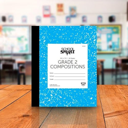 School Smart Skip-A-Line Ruled Composition Book, Grade 2, Blue, 48 Pages - size: 24 Sheets/48 Pages - Grade 2