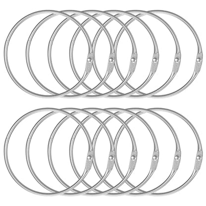 Pawfly Loose Leaf Binder Rings 2 Inch Smooth Steel Book Rings for Index Cards Flash Cards Receipts Memos Photos and Files Heavy Duty Organizers Loops for Office School and Home Use, 12 Pack - size: 2 Inch 12 Pcs