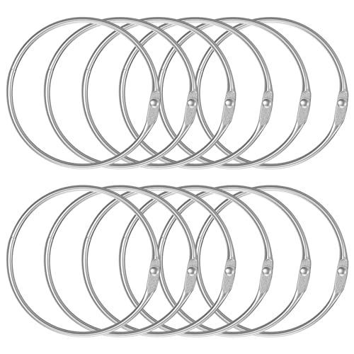 Pawfly Loose Leaf Binder Rings 2 Inch Smooth Steel Book Rings for Index Cards Flash Cards Receipts Memos Photos and Files Heavy Duty Organizers Loops for Office School and Home Use, 12 Pack - size: 2 Inch 12 Pcs