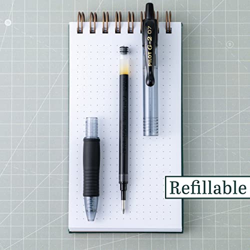 Pilot, G2 Gel Ink Refills, Fine Point 0.7 mm, G2 Pen Refills, Black, Pack of 12 - size: 12-Pack