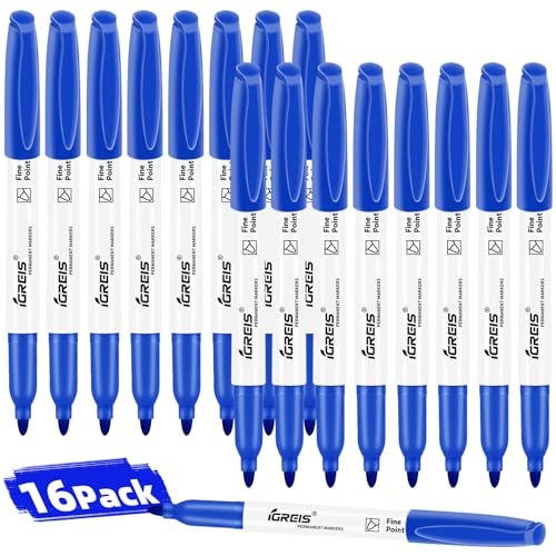 Dual tip Highlighters and gel pens set and Fine Point Blue Permanent Markers Bulk