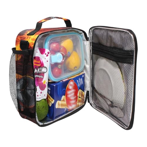 ALAZA Fierce Gorilla King Kong Lunch Box Insulated Lunch Bag Kids Cooler Tote Bag Freezable Shoulder Strap Lunchbox for Girls School Picnic - color: Multi2673