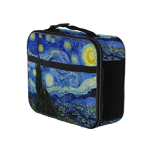 Van Gogh Lunch Bag Reusable Insulated Starry Night Lunch Box Keep Food Cooler Thermal Lunch Tote for Women Men - color: Starry sky
