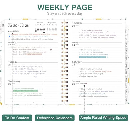 Planner 2026-2027, Weekly and Monthly Academic Year Calendar Planner, July 2026 - June 2027, Daily Agenda Book for Office School Supplies, A5(6.3'' x 8.5'') - color: 2607-White Daisy, size: 6.3"x8.5"(Jul 2026-Jun 2027)