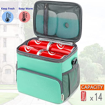 GYEUKHAM Insulated Lunch Bag for Adult/Women/Men, Reusable Large Lunch Box Cooler Soft Tote, Thermal Meal Prep Lunch Pail with Adjustable Shoulder Strap for Picnic/School/Travel/Office, Green - color: Green