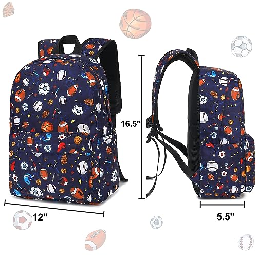 CAMTOP Backpack for Kids, Boys Girls Preschool Backpacks with Lunch Box Toddler Kindergarten School Bookbag Set - color: Soccer Baseball