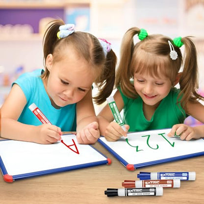 EXTRIC Dry Erase Markers with Eraser Chisel Tip 6 PK Whiteboard markers - style: Chisel Tip With Eraser