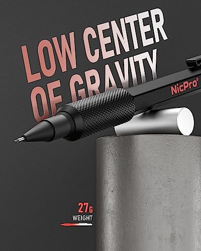 Nicpro 0.5 mm Mechanical Pencil Set with Case, 3PCS MP2000 Metal Artist Mechanical Pencil With 6 Tube HB Lead Refills, Eraser, Weatherproof Barrel for Outdoor Writing Drafting Drawing Sketching - size: 0.5mm