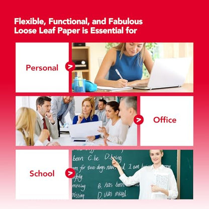 KAISA Filler Paper Loose Leaf Paper, Wide Ruled Paper, 8"x10-1/2", 3-Hole Punched Binder Paper For 3-Ring Binders,150 Sheets/pack 3Pack, F15001W - color: Wide, size: 3pack