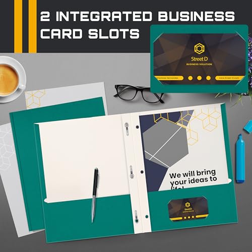 Better Office Products Teal Paper 2 Pocket Folders with Prongs, 50 Pack, Matte Texture, Letter Size Paper Folders, 50 Pack, with 3 Metal Prong Fastener Clips, Teal - color: Teal
