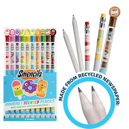 Smencils - Patented Gourmet Scented Graphite HB #2 Pencils Made from Recycled Newspapers, 10 Count, Gifts for Kids, School Supplies - color: Original