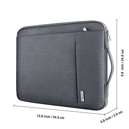 LANDICI 360° Protective Laptop Sleeve 13-14 Inch, Computer Bag Carrying Case for MacBook Air 13 M1/M2, MacBook Pro 13/14, Chromebook 14, Slim, Shockproof, Waterproof, Grey - color: Grey, size: 13-14 Inch