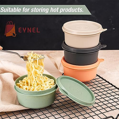 9 oz Small Round Food Storage Containers with Lids Set of 10, Airtight Leakproof Reusable, Plastic To Go Bento Box, Mini Lunch Box, Snack Storage Bowl, for Kitchen, Picnic (10)
