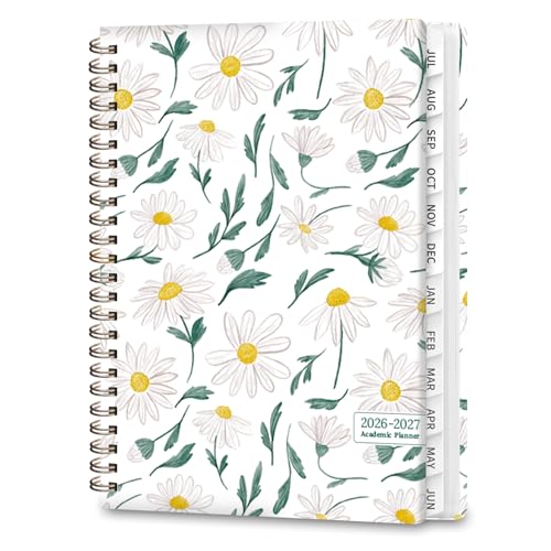 Planner 2026-2027, Weekly and Monthly Academic Year Calendar Planner, July 2026 - June 2027, Daily Agenda Book for Office School Supplies, A5(6.3'' x 8.5'') - color: 2607-White Daisy, size: 6.3"x8.5"(Jul 2026-Jun 2027)