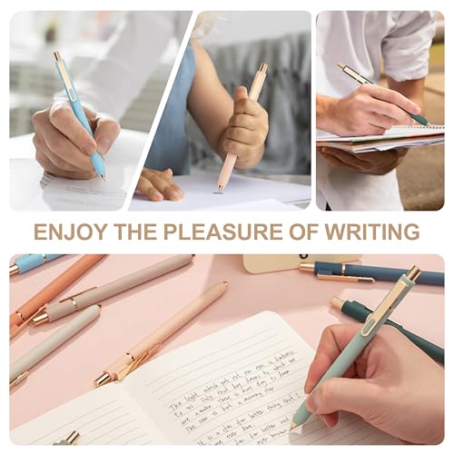 Linbsunne Gel Pens Black Ink Pens for Office 0.5mm Fine Point Pen Smooth Writing Retractable (Metal gold clip-10 pcs) - color: Gold clip-10 pcs