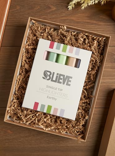 BLIEVE Bible Highlighters No Bleed Through, Chisel Tip, 5 Pack - color: EARTHY