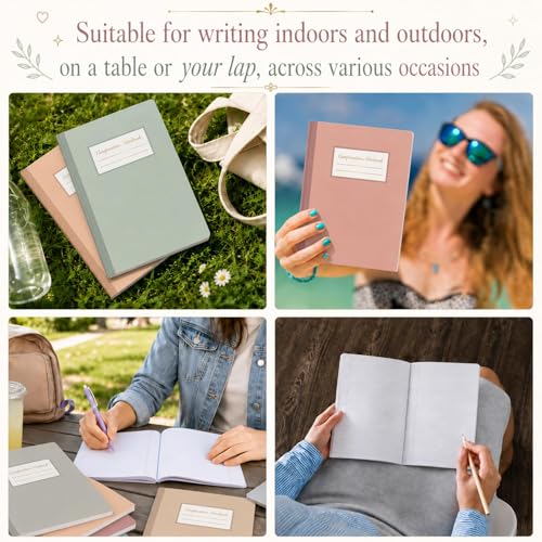 6 Pack Large Composition Notebooks Bulk 9.8 × 7.5 in Wide Ruled Hard Cover Composition Book Assorted Marble Journal College Ruled Paper for Adult Student College Office Back to School Supply(Morandi) - size: 6 Pack, style: Morandi