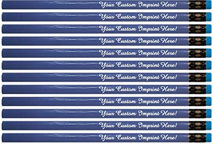 Express Pencils™ Personalized Pencils Round Neon Colors Custom Imprinted with your Name - Text - Logo - Message- 12 pkg - ** Includes Personalization - Great Gift Idea (Neon Blue) - color: Neon Blue