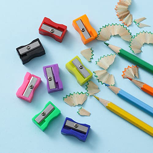 XYW 150 Pieces Pencil Sharpeners in Bulk - Colorful Mini Handheld Pencil Sharpener for Kids, Small Manual Pencil Sharpeners for School Classroom Home Office Supplies - color: 150 Pack
