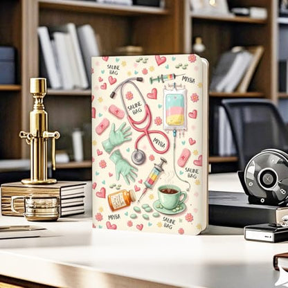 Lovdazzles Pretty Leather Lined Journal Medical Assistant Notebook 200 Pages A5 Ruled Journaling Notebooks, Ma Gifts for Women, Ma Notebook Medical Journal nurses day gift(5.8 x 8.3) - color: Multi 1710