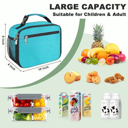 Kids Lunch Box for Boys Girls Lunch Bag Insulated Durable Lunchbox Children Lunch Tote Bag for School Light Blue - color: Light Blue