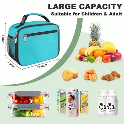 Kids Lunch Box for Boys Girls Lunch Bag Insulated Durable Lunchbox Children Lunch Tote Bag for School Light Blue - color: Light Blue