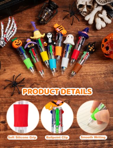 32 Pcs 4 in 1 Mini Halloween Multicolor Ballpoint Pens Bulk for Kids | Retractable Ballpoint Pen 0.7mm for School Home Office Stationery or Fun Gifts for Children - style: HalloweenMulticolorPens32Pcs