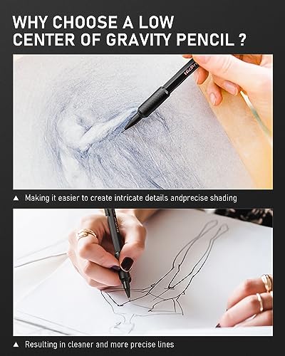 Nicpro 0.5 mm Mechanical Pencil Set with Case, 3PCS MP2000 Metal Artist Mechanical Pencil With 6 Tube HB Lead Refills, Eraser, Weatherproof Barrel for Outdoor Writing Drafting Drawing Sketching - size: 0.5mm