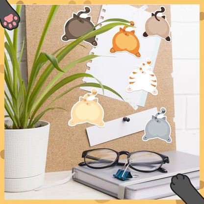 Yinder 24 Pads Cute Sticky Notes Fun Cat Sticky Notes Pads Bulk Cartoon Memo Self Adhesive Gift Back to School Veterinary Office School Tab Party Supplies - style: Fresh Cat