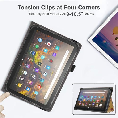 Universal 10 10.1 Inch Android Tablet Case,Slim Folding Stand Cover for All 9"-10.5" Touchscreen Tablet Case with Stylus Pen Holder,Beach Butterflies - color: Beach Butterflies