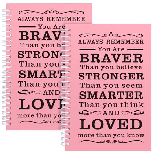 JOHSBYD Spiral Notebook Journal, 2 Pcs Hardcover Spiral Notebooks,College Ruled Hardcover Notebook for Work,A5 Notebooks for Work School Note taking, Lined Journal for Women (2Pcs Always-Pink) - color: 2Pcs Always-Pink