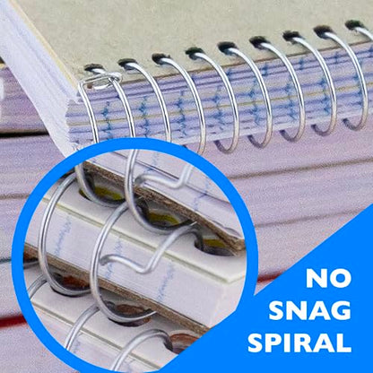 BAZIC PRODUCTS 3-Subject Spiral Notebook, College-Ruled, 120 Ct, 6 Titles | 120 college-ruled sheets, wire binding lays flat, 9.5 x 5.75 in - size: 6-Pack