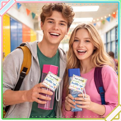 Rtteri 24 Sets Water Bottles Bulk Back to School 17 oz Summer Party Favors for Kids Plastic Reusable Water Bottles Classroom Prizes Student Gifts from Teachers for Pool Beach Kindergarten Party Supply