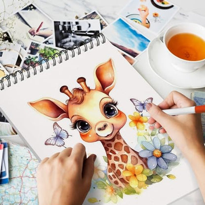 OSIMIG 5 Pack Sketch Book 8.5" x 11" Set, Top Spiral Bound Sketch Pad 150 Sheet Total (68lb/100gsm), Drawing Paper Pad, Sketch Book for Kids, Artist, Adult Art Supplies - size: 5 Pack
