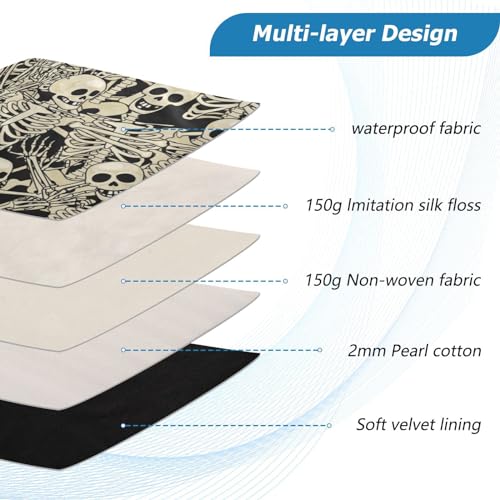 Gothic Skull Laptop Sleeve 13-14 Inch Waterproof Computer Bag for Women, Men - Cute Tablet Cover A06D24018 - color: Gothic Skull