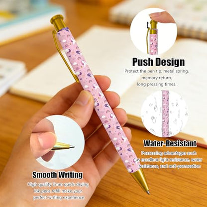 Ballpoint Pen 4Pcs Click Black Ink Metal Retractable 1.0 mm Medium Ballpoint Pens Quick Dry for Office School (Colorful Animal) - color: Colorful Animal
