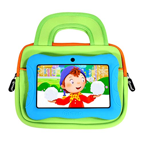 Contixo 10" Tablet Sleeve Bag - Compatible with Contixo K102 & K103 10-Inch Kids Tablets, Shockproof & Water-Resistant Protective Carrying Case with Accessory Pocket (Green) - color: Green