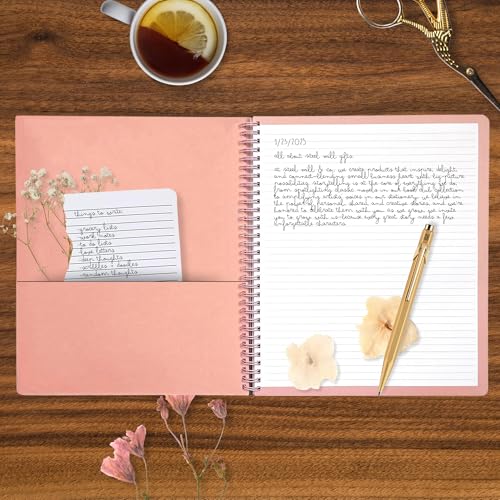 Steel Mill & Co Cute Large Spiral Notebook College Ruled, 11" x 9.5" with Durable Hardcover and 160 Lined Pages, Pastel Brush Strokes - color: Pastel Brush Strokes