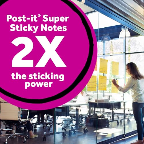 Post-it Super Sticky Big Notes, 8 in. x 8 in., Extra Large Sticky Notes in Pink Salt, 2 Pads, 60 Sheets Total, Great for Vision Boards, Creative Projects, Study Spaces, Group Brainstorming, and More - color: Pink Salt