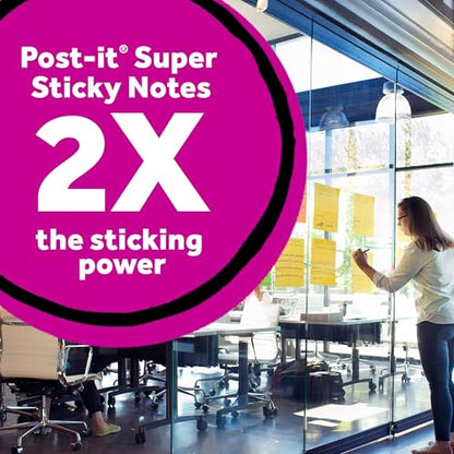Post-it Super Sticky Big Notes, 8 in. x 8 in., Extra Large Sticky Notes in Papaya Fizz, 2 pads, 60 Sheets Total, Great for Vision Boards, Creative Projects, Study Spaces, Group Brainstorming, and More - color: Papaya Fizz