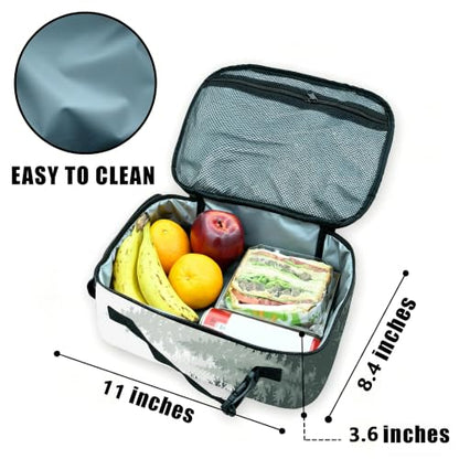 Camo Deer Lunch Bag Insulated Reusable Lunch Box Kids Girls Boys Cooler Thermal Tote Bag For Men Women School Work Picnic - color: Deer