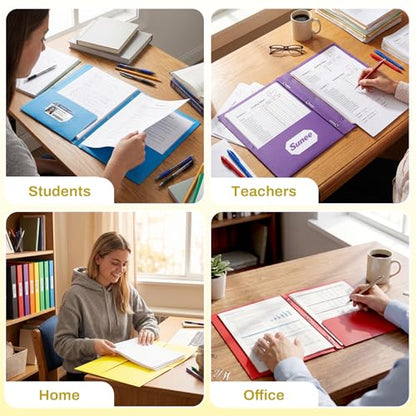 SUNEE 2 Pocket Folders with Prongs (25 Pack, Yellow), Paper Folders with 2 Pockets and 3 Prongs Fit Letter Size Paper, Folders with Prongs for School Office Home Business - color: Yellow