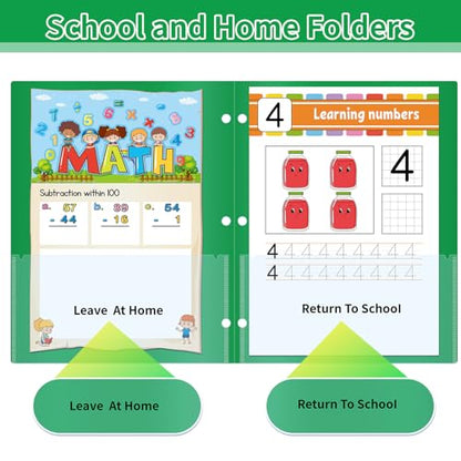 30 Pcs 3 Hole Punch Parent Teacher Communication Folders with Clear Front Pockets for 3 Ring Binders, 2 Pockets Homework Take Home Plastic Folders Classroom Folder for Kid Student ﻿ (30, Yellow) - color: Yellow
