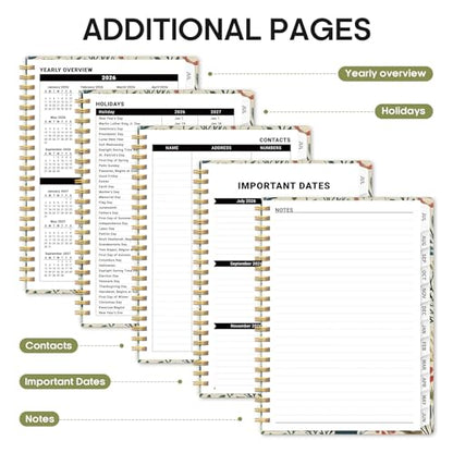 Planner 2026-2027, Academic Year Weekly and Monthly Calender Planner, from Jul 2026 - Jun 2027, Spiral Bound School Planning Book, Perfect for Teacher, Student, Women & Men, A4 (8.5" x 11"), Herbs - color: B-Herbs, size: (8.5"x11")a4