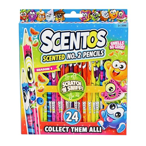 Scentos Scented Pencils for Kids - No. 2 Lead Pencils - Cute Pencil - For Ages 3 and Up - 24 Pack