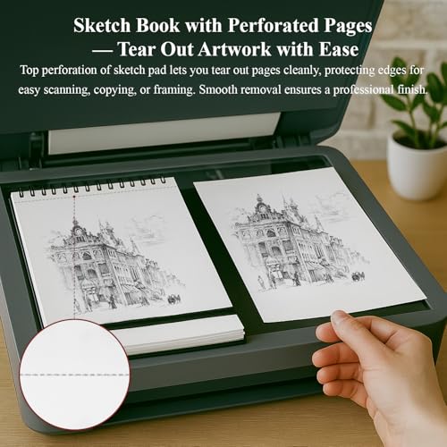 Ankkol Spiral Sketchbook 5x7, Small Sketch Book Hard Cover -100 Sheets, 68lb/100gsm Mini Drawing Pad Paper, Lay-Flat Mini Travel Sketchbook & Stocking Stuffer for Artist and Sketching Supplies. - color: Black, size: 5"x7" - 1 Pack