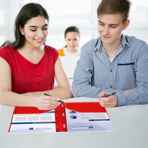 6-Pack Plastic Folders with Pockets and Prongs, 2-Pocket Folders with 3 Fasteners, Holds 8-1/2" x 11" Paper for School/Office/Home, Red - color: Red, size: 6-Pack