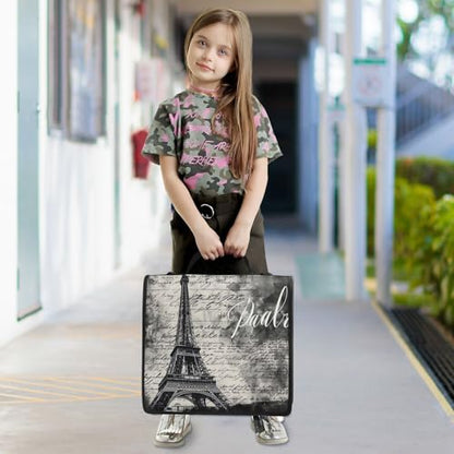 Paris Eiffel Tower Waterproof Zipper Binder with Shoulder Strap, 3-Ring Trapper Keeper with Lay-Flat Design and Multiple Compartments for School & Office, Adults & Kids