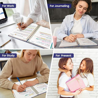 Large Spiral Lined Notebook for Work with Dividers & Tabs, 8.5"x11" Hardcover 5 Subject Notebook, College Ruled, 280 Pages, Stained Ship - color: G - Stained Ship