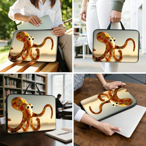 10" Laptop Sleeve with Handle, Art Octopus Water‑Resistant Tabet Carrying Case for 11 inch iPad 2025/11" iPad Air M3/ 11" iPad Pro M5 M4/ 11" Galaxy Tab S9 S8 / Lenovo Tab M11 - color: Art Octopus, size: 10-11 inch Devices